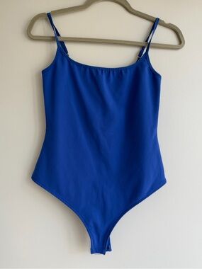 Free People Royal Blue Slim One-Piece Bodysuit